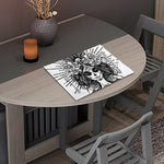 Black And White Calavera Girl Print Placemat