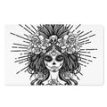 Black And White Calavera Girl Print Polyester Doormat