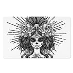 Black And White Calavera Girl Print Polyester Doormat