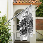 Black And White Calavera Girl Print Polyester Flag