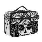 Black And White Calavera Girl Print Portable Lunch Bag