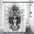 Black And White Calavera Girl Print Premium Shower Curtain