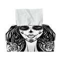 Black And White Calavera Girl Print Rectangle Tissue Box Cover