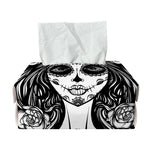 Black And White Calavera Girl Print Rectangle Tissue Box Cover