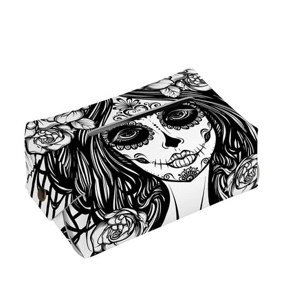 Black And White Calavera Girl Print Rectangle Tissue Box Cover