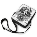 Black And White Calavera Girl Print Rectangular Crossbody Bag