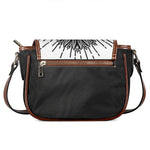 Black And White Calavera Girl Print Saddle Bag