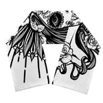 Black And White Calavera Girl Print Scarf