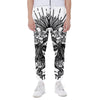 Black And White Calavera Girl Print Scuba Joggers