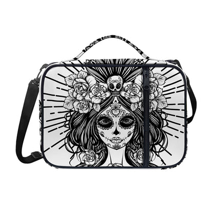 Black And White Calavera Girl Print Shoulder Strap Bible Bag