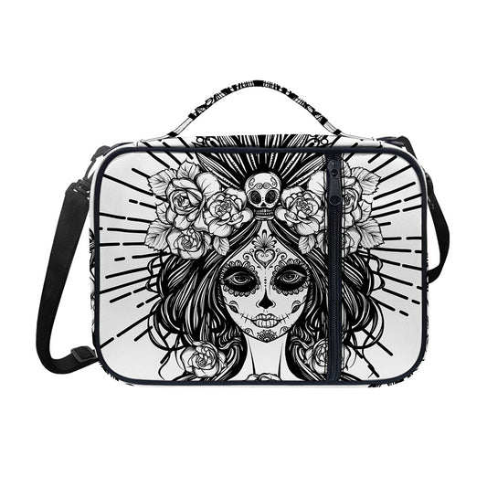 Black And White Calavera Girl Print Shoulder Strap Bible Bag