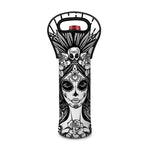 Black And White Calavera Girl Print Single Neoprene Wine Tote