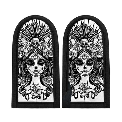 Black And White Calavera Girl Print Skillet Handle Cover