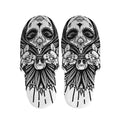 Black And White Calavera Girl Print Slippers
