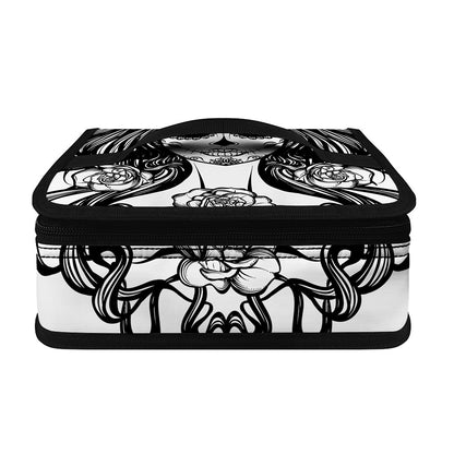 Black And White Calavera Girl Print Small Lunch Bag