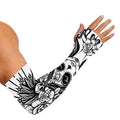 Black And White Calavera Girl Print Sun Protection Arm Sleeves
