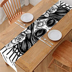 Black And White Calavera Girl Print Table Runner
