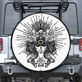 Black And White Calavera Girl Print Tire Cover With Camera Hole