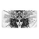 Black And White Calavera Girl Print Towel