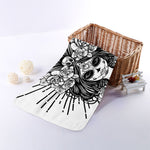 Black And White Calavera Girl Print Towel