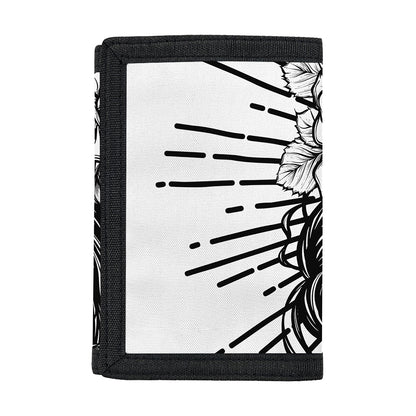 Black And White Calavera Girl Print Trifold Wallet