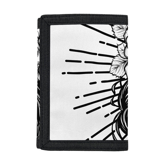 Black And White Calavera Girl Print Trifold Wallet