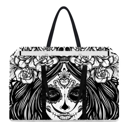 Black And White Calavera Girl Print Utility Tote Bag