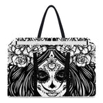 Black And White Calavera Girl Print Utility Tote Bag
