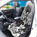 Black And White Calavera Girl Print Waterproof Car Seat Cover