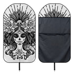 Black And White Calavera Girl Print Waterproof Car Seat Cover