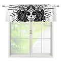 Black And White Calavera Girl Print Window Valance