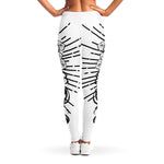 Black And White Calavera Girl Print Women's Leggings