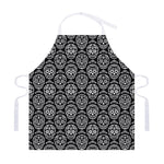 Black And White Calavera Skull Print Adjustable Apron