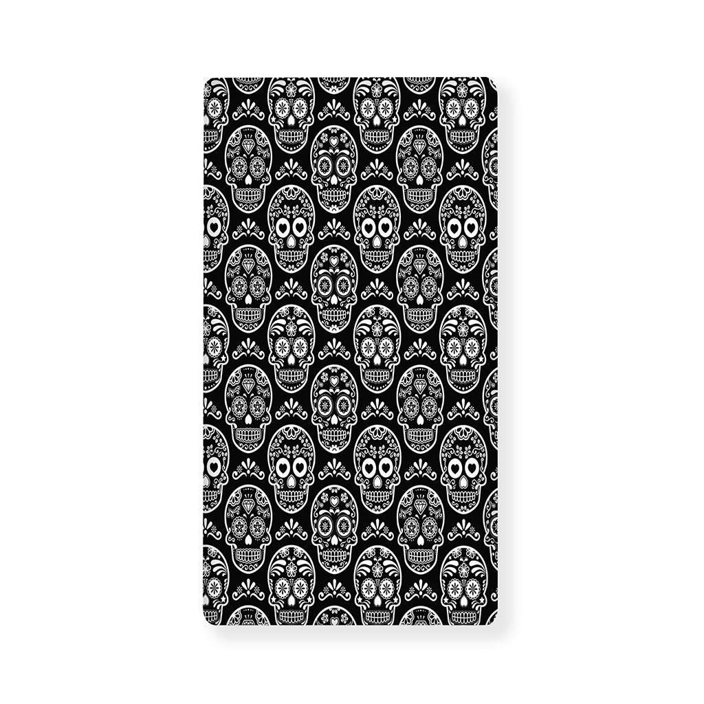 Black And White Calavera Skull Print Baby Crib Sheet