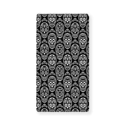 Black And White Calavera Skull Print Baby Crib Sheet
