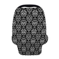 Black And White Calavera Skull Print Baby Seat Cover