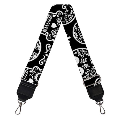 Black And White Calavera Skull Print Bag Strap