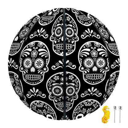 Black And White Calavera Skull Print Basketball