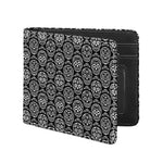 Black And White Calavera Skull Print Bifold Wallet