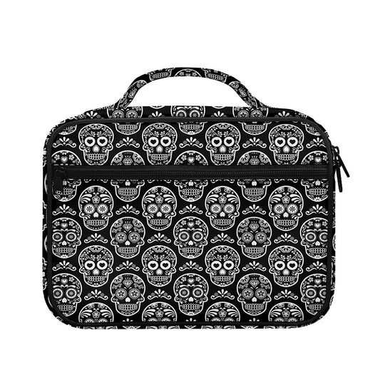 Black And White Calavera Skull Print Briefcase Bible Bag