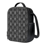 Black And White Calavera Skull Print Crossbody Lunch Bag