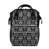 Black And White Calavera Skull Print Diaper Bag