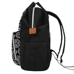 Black And White Calavera Skull Print Diaper Bag