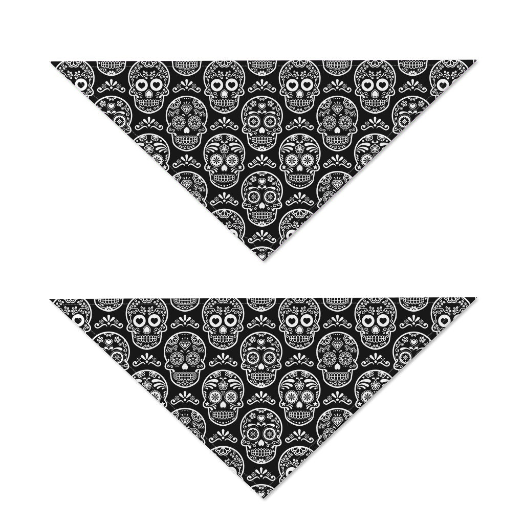 Black And White Calavera Skull Print Dog Bandana