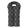 Black And White Calavera Skull Print Double Neoprene Wine Tote