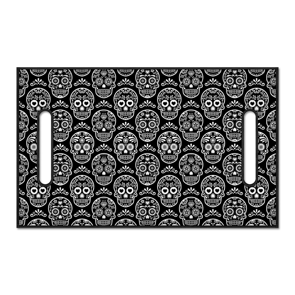 Black And White Calavera Skull Print Golf Cart Seat Cover