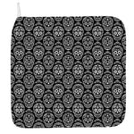 Black And White Calavera Skull Print Hand Towel
