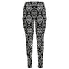 Black And White Calavera Skull Print High-Waisted Pocket Leggings