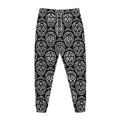 Black And White Calavera Skull Print Jogger Pants