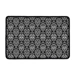 Black And White Calavera Skull Print Kitchen Mat